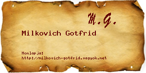 Milkovich Gotfrid névjegykártya